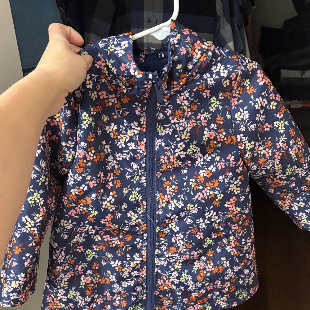 Carter's Floral Raincoat - Navy and Multicolor